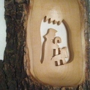 Olive Wood Shepherd & Sheep Engraving - Stand or Hang on the Wall for Display